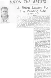 Match Report: Luton Town FC vs Reading (26th Sep 1936)