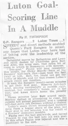 Match Report: Queens Park Rangers vs Luton Town FC (3rd Oct 1936)