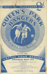 Programme: Queens Park Rangers vs Luton Town FC (3rd Oct 1936)