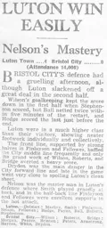 Match Report: Luton Town FC vs Bristol City (10th Oct 1936)