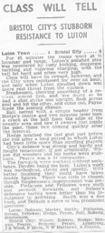 Match Report: Luton Town FC vs Bristol City (10th Oct 1936)