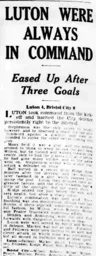 Match Report: Luton Town FC vs Bristol City (10th Oct 1936)
