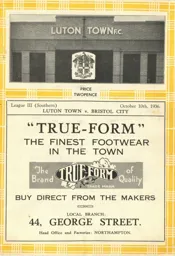 Programme: Luton Town FC vs Bristol City (10th Oct 1936)