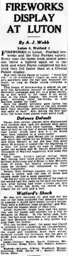 Match Report: Luton Town FC vs Watford (17th Oct 1936)