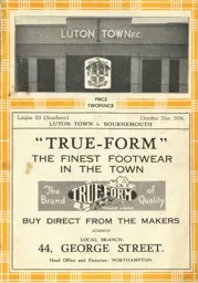Programme: Luton Town FC vs Bournemouth (31st Oct 1936)