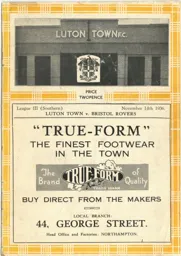 Programme: Luton Town FC vs Bristol Rovers (14th Nov 1936)