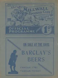 Programme: Millwall vs Luton Town FC (21st Nov 1936)