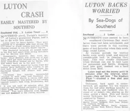 Match Report: Southend United vs Luton Town FC (26th Dec 1936)