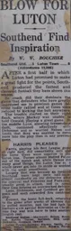 Match Report: Southend United vs Luton Town FC (26th Dec 1936)