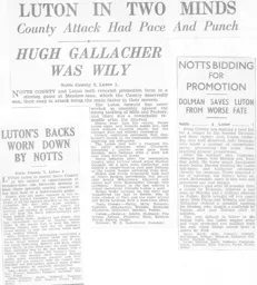 Match Report: Notts County vs Luton Town FC (28th Dec 1937)