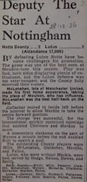Match Report: Notts County vs Luton Town FC (28th Dec 1937)