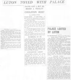 Match Report: Crystal Palace vs Luton Town FC (9th Jan 1937)