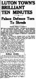 Match Report: Crystal Palace vs Luton Town FC (9th Jan 1937)