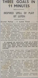 Match Report: Crystal Palace vs Luton Town FC (9th Jan 1937)