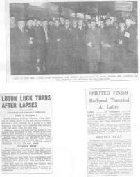 Match Report: Luton Town FC vs Blackpool (16th Jan 1937)