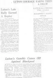 Match Report: Luton Town FC vs Blackpool (16th Jan 1937)