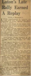 Match Report: Luton Town FC vs Blackpool (16th Jan 1937)