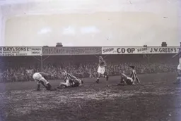 Blackpool defenders slide in