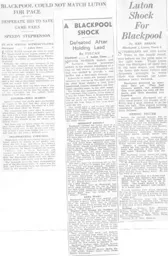 Match Report: Blackpool vs Luton Town FC (20th Jan 1937)