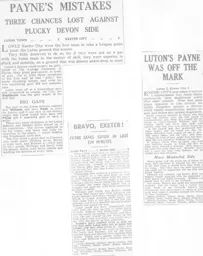 Match Report: Luton Town FC vs Exeter City (23rd Jan 1937)