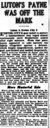 Match Report: Luton Town FC vs Exeter City (23rd Jan 1937)