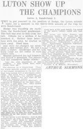 Match Report: Luton Town FC vs Sunderland (30th Jan 1937)