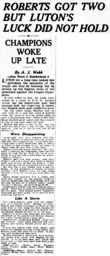 Match Report: Luton Town FC vs Sunderland (30th Jan 1937)