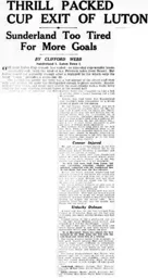 Match Report: Sunderland vs Luton Town FC (3rd Feb 1937)
