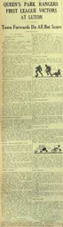 Match Report: Luton Town FC vs Queens Park Rangers (6th Feb 1937)
