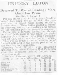 Match Report: Reading vs Luton Town FC (10th Feb 1937)