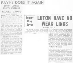 Match Report: Watford vs Luton Town FC (20th Feb 1937)