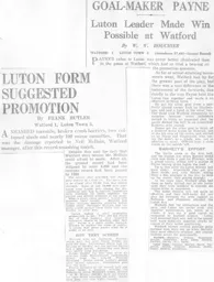 Match Report: Watford vs Luton Town FC (20th Feb 1937)