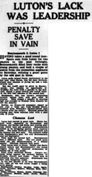 Match Report: Bournemouth vs Luton Town FC (6th Mar 1937)