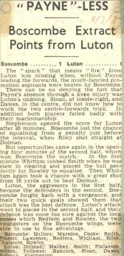 Match Report: Bournemouth vs Luton Town FC (6th Mar 1937)
