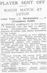 Match Report: Luton Town FC vs Northampton Town (13th Mar 1937)
