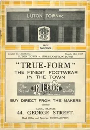 Programme: Luton Town FC vs Northampton Town (13th Mar 1937)