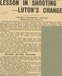 Match Report: Bristol Rovers vs Luton Town FC (20th Mar 1937)