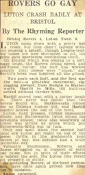 Match Report: Bristol Rovers vs Luton Town FC (20th Mar 1937)