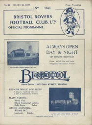 Programme: Bristol Rovers vs Luton Town FC (20th Mar 1937)