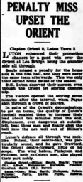 Match Report: Clapton Orient vs Luton Town FC (26th Mar 1937)