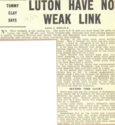 Match Report: Luton Town FC vs Millwall (27th Mar 1937)