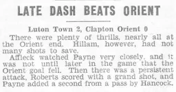 Match Report: Luton Town FC vs Clapton Orient (29th Mar 1937)