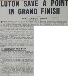 Match Report: Swindon Town vs Luton Town FC (3rd Apr 1937)