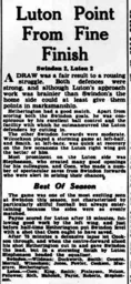 Match Report: Swindon Town vs Luton Town FC (3rd Apr 1937)