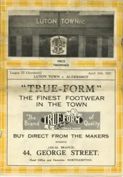 Programme: Luton Town FC vs Aldershot (10th Apr 1937)
