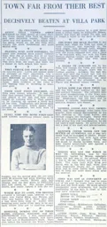 Match Report: Aston Villa vs Luton Town FC (6th Sep 1937)