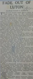 Match Report: Sheffield United vs Luton Town FC (11th Sep 1937)