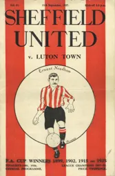 Programme: Sheffield United vs Luton Town FC (11th Sep 1937)