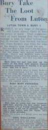 Match Report: Luton Town FC vs Bury (2nd Oct 1937)