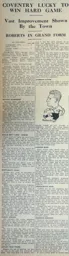 Match Report: Coventry City vs Luton Town FC (9th Oct 1937)